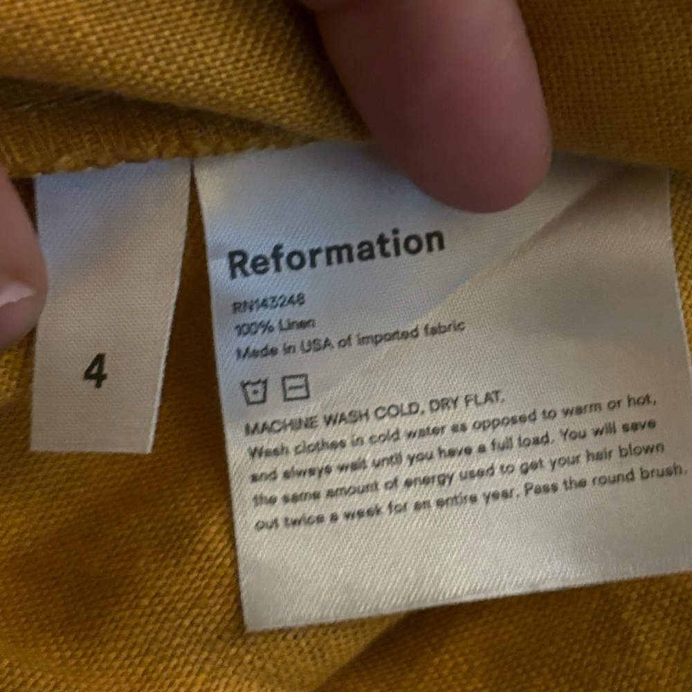 Reformation Mustard Yellow Button-Front Mini Dress - Picture 6 of 6
